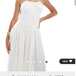 New never worn ASOS poplin cottage core cream maxi